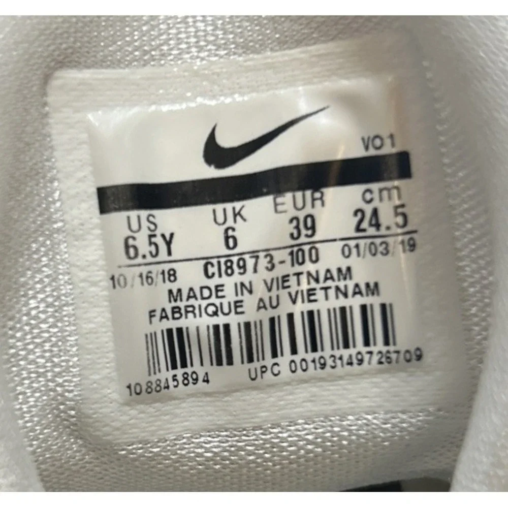 Nike PG 3 NASA Youth Size 6.5, Women's Size 8 White Metallic Gold (CI8973‎ 100)